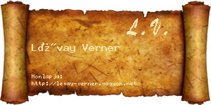 Lévay Verner névjegykártya